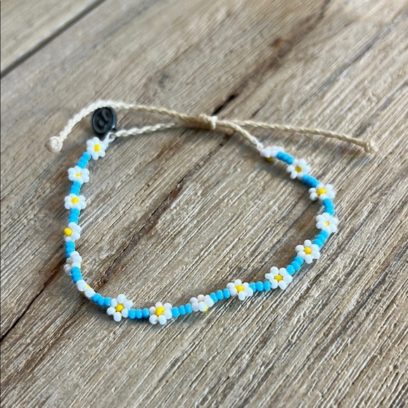Pura Vida Bracelet Bundle Seed Bead Daisy Blue Yellow Gold Rare School ColorsSet - Picture 3 of 8